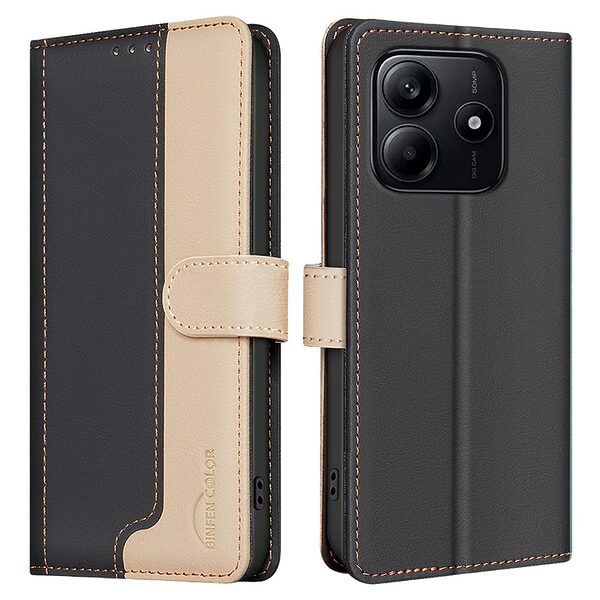 Θήκη Xiaomi Redmi Note 14 5G BINFEN COLOR Leather Wallet Double Stitching Lines series 13 με βάση στήριξης