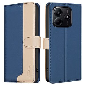 Θήκη Xiaomi Redmi Note 14 5G BINFEN COLOR Leather Wallet Double Stitching Lines series 13 με βάση στήριξης