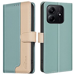 Θήκη Xiaomi Redmi Note 14 5G BINFEN COLOR Leather Wallet Double Stitching Lines series 13 με βάση στήριξης