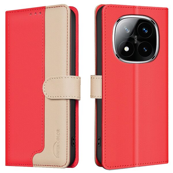 Θήκη Xiaomi Redmi Note 14 Pro 4G BINFEN COLOR Leather Wallet Double Stitching Lines series 13 με βάση στήριξης