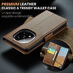 Θήκη Xiaomi Redmi Note 14 Pro 5G / Poco X7 5G CASEME 023 Series Πορτοφόλι με βάση στήριξης, υποδοχές καρτών και μαγνητικό κούμπωμα από συνθετικό δέρμα και TPU καφέ - Image 5