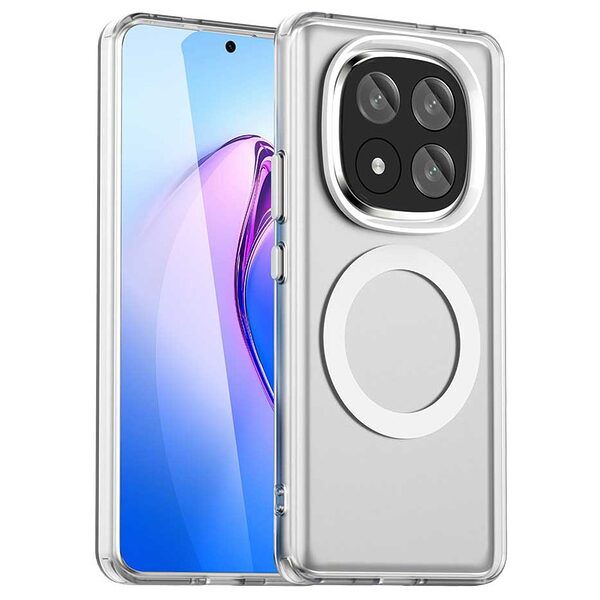 Θήκη Xiaomi Redmi Note 14 Pro Plus 5G Mad Mask Magnetic Candy Series Matte Hybrid συμβατό με MagSafe φορτιστή Transparent Πλάτη TPU λευκό