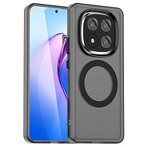 Θήκη Xiaomi Redmi Note 14 Pro Plus 5G Mad Mask Magnetic Candy Series Matte Hybrid συμβατό με MagSafe φορτιστή Transparent Πλάτη TPU μαύρο