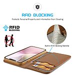 υποδοχές καρτών με μαγνητικό κλείσιμο Flip Wallet από αυθεντικό δέρμα και TPU καφέ