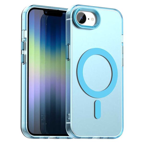Θήκη iPhone 16e Mad Mask Λεπτή ματ ημιδιάφανη με ανθεκτικό TPU+PC υλικό και συμβατότητα MagSafe για άνετη φόρτιση μπλε