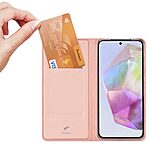 υποδοχή καρτών και μαγνητικό κούμπωμα Flip Wallet από συνθετικό δέρμα και TPU ροζ