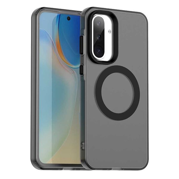 Θήκη Samsung Galaxy A36 / A56 Mad Mask Anti-Slip Sockproof συμβατό με MagSafe φορτιστή Transparent Πλάτη TPU μαύρο