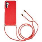 Θήκη Samsung Galaxy A36 OEM Soft Silicone Sockproof v2 πλάτη με κορδόνι από αντικραδασμικό TPU κόκκινο