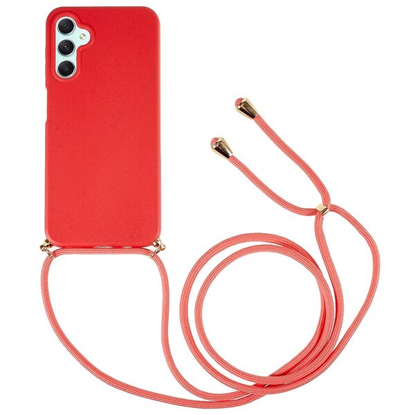 Θήκη Samsung Galaxy A36 OEM Soft Silicone Sockproof v2 πλάτη με κορδόνι από αντικραδασμικό TPU κόκκινο