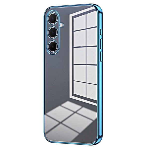Θήκη Samsung Galaxy A56 Mad Mask Electroplating Series Thin Frame Πλάτη από Premium TPU με μεταλιζέ περίβλημα μπλε