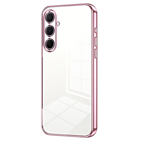 Θήκη Samsung Galaxy A56 Mad Mask Electroplating Series Thin Frame Πλάτη από Premium TPU με μεταλιζέ περίβλημα ροζ