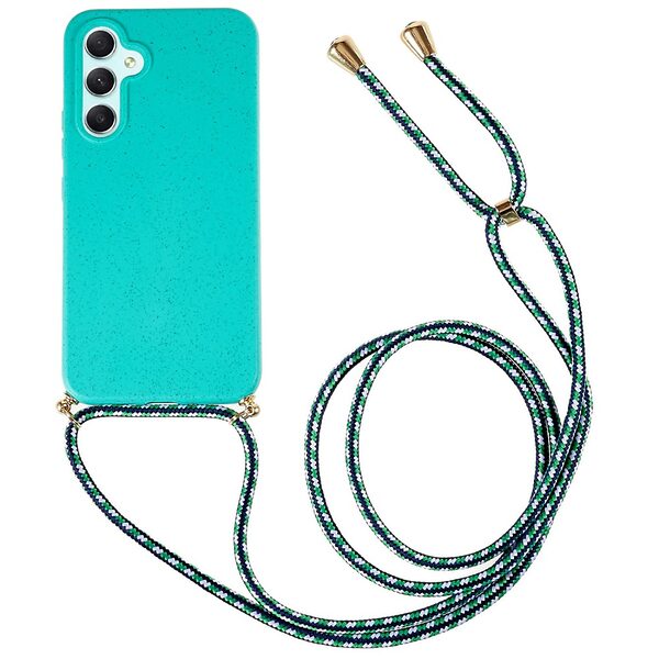 Θήκη Samsung Galaxy A56 OEM Soft Silicone Sockproof v2 πλάτη με κορδόνι από αντικραδασμικό TPU γαλάζιο