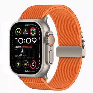tech protect nylon clasp strap apple watch 44 45 46 49mm orange 39332 2