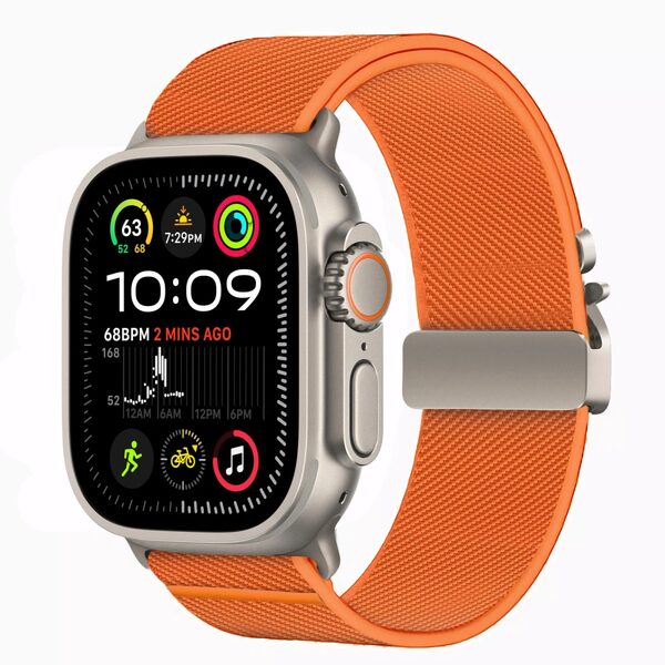 tech protect nylon clasp strap apple watch 44 45 46 49mm orange 39332 2