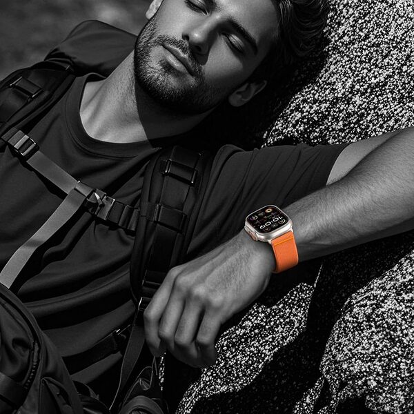 tech protect nylon clasp strap apple watch 44 45 46 49mm orange 39332 3