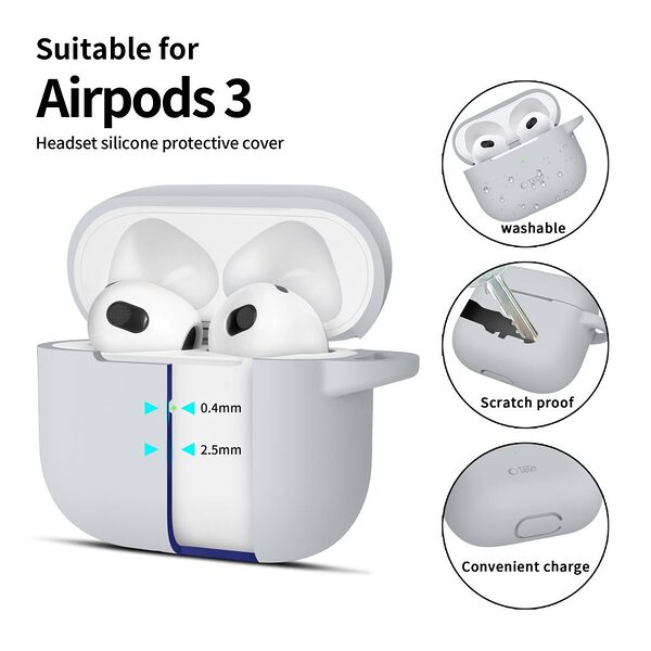 tech protect silicone hook case airpods 3 gray 39325 2