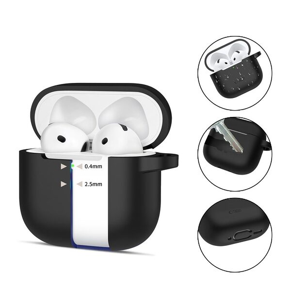 tech protect silicone hook case airpods 4 black 39323 2