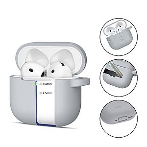 tech protect silicone hook case airpods 4 gray 39321 2