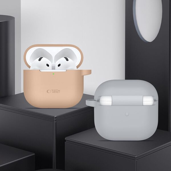 tech protect silicone hook case airpods 4 gray 39321 4