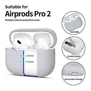 tech protect silicone hook case airpods pro gen1 gen2 gray 39328 2