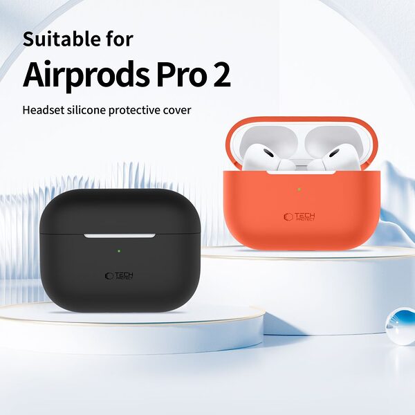 tech protect silicone hook case airpods pro gen1 gen2 gray 39328 3