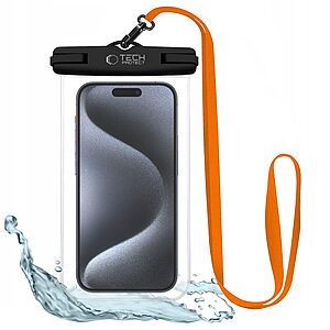 Αδιάβροχη θήκη Smartphone έως 6.9" Tech-Protect Universal Waterproof - Μαύρο/ Πορτοκαλί