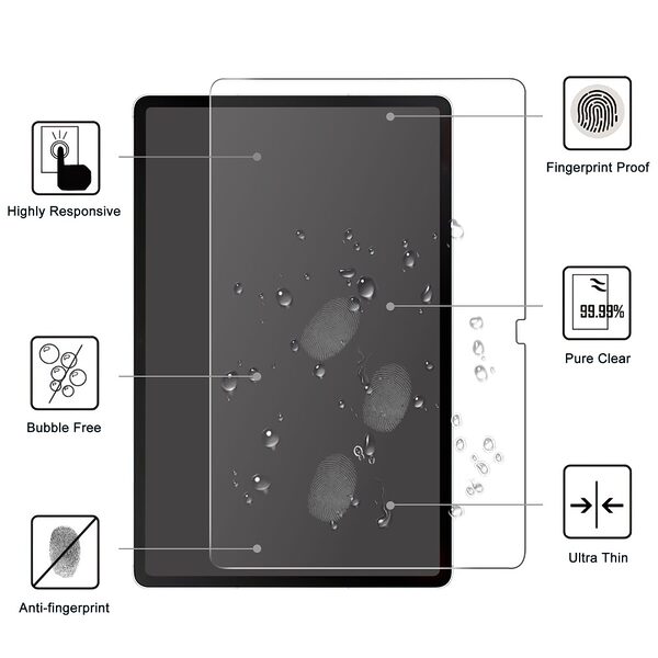 Αντιχαρακτικό Γυαλί OEM για Tablet Samsung Galaxy Tab S10 FE Plus 13.1" - Tempered Glass 9H με Επίστρωση Oleophobic - Image 2