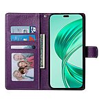 υποδοχές καρτών και μαγνητικό κούμπωμα Flip Wallet από συνθετικό δέρμα μωβ