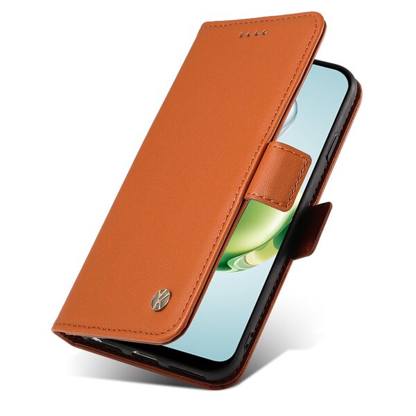 Θήκη Honor X7C / 200 Smart 5G YIKATU Folio Series 003 με βάση στήριξης, υποδοχή καρτών και μαγνητικό κούμπωμα Flip Wallet από συνθετικό δέρμα και TPU καφέ - Image 5