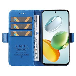 υποδοχή καρτών και μαγνητικό κούμπωμα Flip Wallet από συνθετικό δέρμα και TPU μπλε