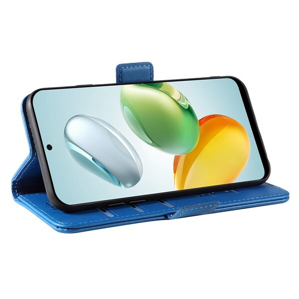 Θήκη Honor X7C / 200 Smart 5G YIKATU Folio Series 003 με βάση στήριξης, υποδοχή καρτών και μαγνητικό κούμπωμα Flip Wallet από συνθετικό δέρμα και TPU μπλε - Image 3