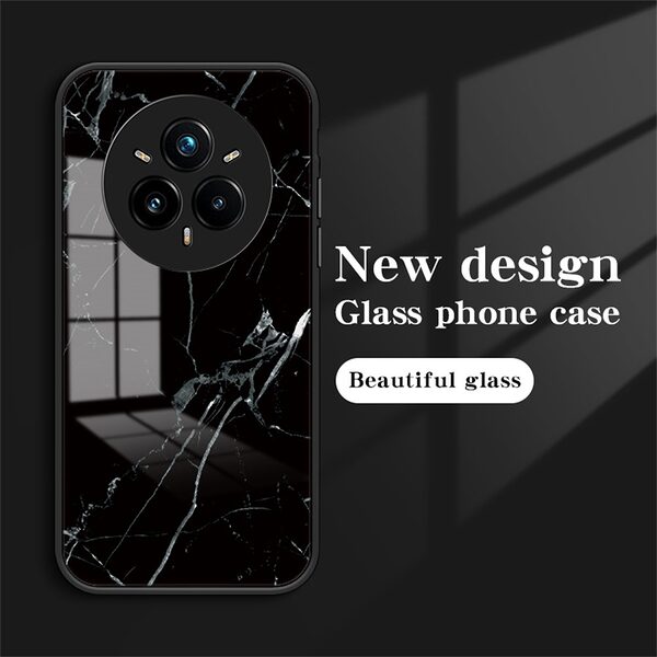 Θήκη Realme 14 Pro+ 5G OEM σχέδιο Marble με Πλάτη Tempered Glass TPU μαύρο - Image 2