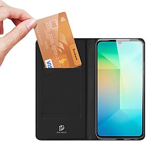 υποδοχή καρτών και μαγνητικό κούμπωμα Flip Wallet από συνθετικό δέρμα και TPU μαύρο