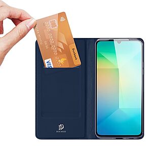 υποδοχή καρτών και μαγνητικό κούμπωμα Flip Wallet από συνθετικό δέρμα και TPU μπλε