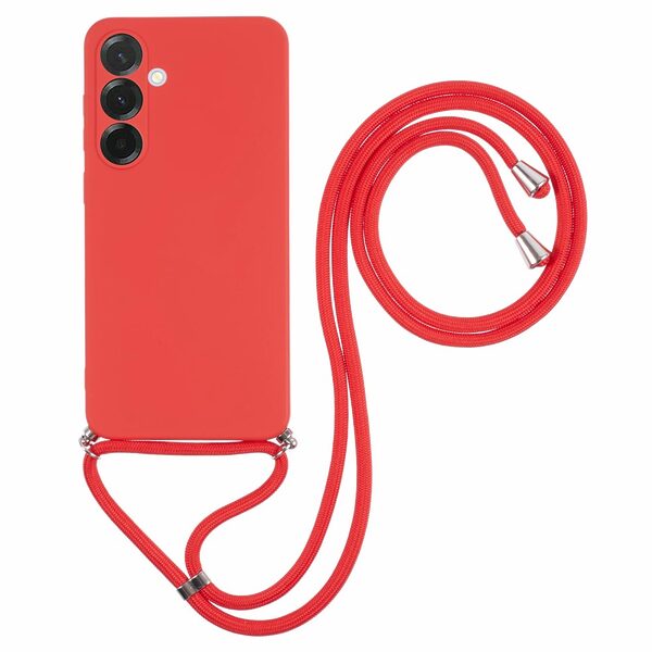 Θήκη Samsung Galaxy A26 5G OEM Soft Silicone Sockproof v3 πλάτη με κορδόνι από αντικραδασμικό TPU κόκκινο