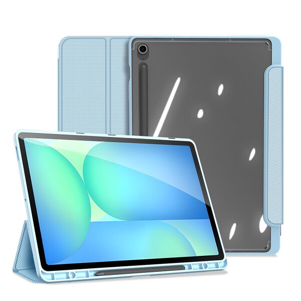 Θήκη Samsung Galaxy Tab S10 FE+ 13.1 DUX DUCIS Toby Series Tri-Fold με ειδική θέση για πενάκι και διάφανη ενισχυμένη πλάτη μπλε