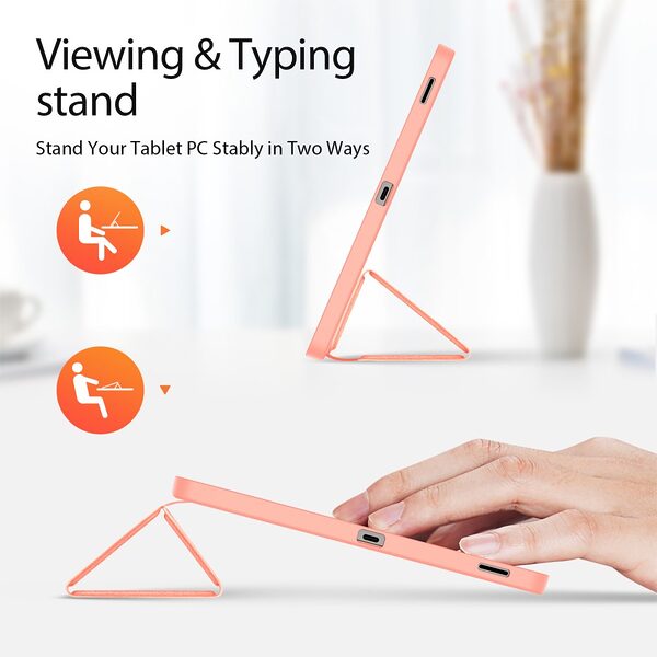 Θήκη Samsung Galaxy Tab S10 FE+ 13.1 DUX DUCIS Domo Series Tri-Fold με ειδική θέση για πενάκι και ενισχυμένη εσωτερική πλάτη ροζ - Image 3