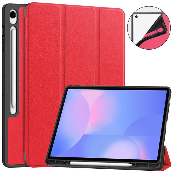 Θήκη Samsung Galaxy Tab S10 FE+ 13.1 Mad Mask Tri-Fold με ειδική θέση για πενάκι και ενισχυμένη πλάτη κόκκινο