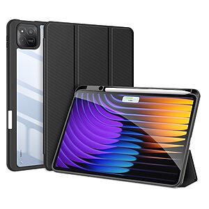 Θήκη Xiaomi Pad 7 11.2 / Pad 7 Pro 11.2 DUX DUCIS Toby Series Tri-Fold με ειδική θέση για πενάκι και διάφανη ενισχυμένη πλάτη μαύρο
