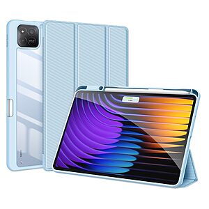 Θήκη Xiaomi Pad 7 11.2 / Pad 7 Pro 11.2 DUX DUCIS Toby Series Tri-Fold με ειδική θέση για πενάκι και διάφανη ενισχυμένη πλάτη μπλε