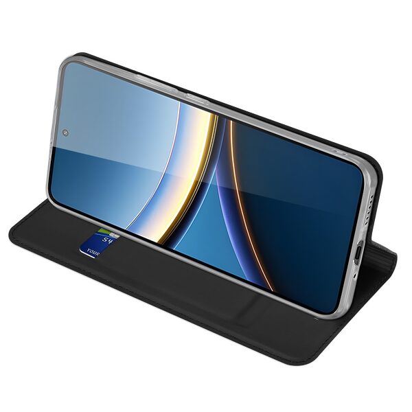 Θήκη Xiaomi Poco F7 Pro 5G DUX DUCIS Skin Pro Series με βάση στήριξης, υποδοχή καρτών και μαγνητικό κούμπωμα Flip Wallet από συνθετικό δέρμα και TPU μαύρο - Image 5