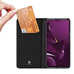 υποδοχή καρτών και μαγνητικό κούμπωμα Flip Wallet από συνθετικό δέρμα και TPU μαύρο
