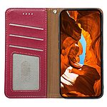 υποδοχή καρτών και μαγνητικό κούμπωμα Flip Wallet από συνθετικό δέρμα και TPU κόκκινο