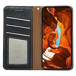 υποδοχή καρτών και μαγνητικό κούμπωμα Flip Wallet από συνθετικό δέρμα και TPU μαύρο