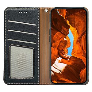 υποδοχή καρτών και μαγνητικό κούμπωμα Flip Wallet από συνθετικό δέρμα και TPU μαύρο