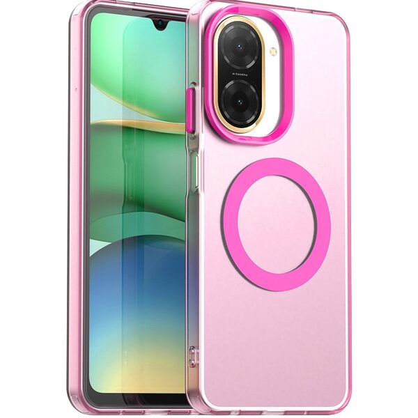 Θήκη Xiaomi Redmi A5 4G / Poco C71 Mad Mask Candy Series Sockproof συμβατό με MagSafe φορτιστή Transparent Πλάτη TPU κόκκινο