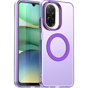 Θήκη Xiaomi Redmi A5 4G / Poco C71 Mad Mask Candy Series Sockproof συμβατό με MagSafe φορτιστή Transparent Πλάτη TPU μωβ