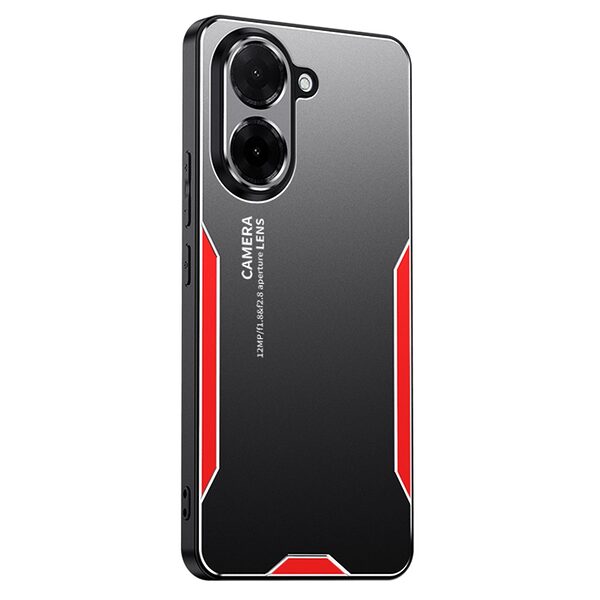 Θήκη Xiaomi Redmi A5 4G / Poco C71 OEM πλάτη Warrior Blade Series μεταλλική με Premium TPU κόκκινο