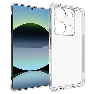 Θήκη Xiaomi Redmi Note 14S OEM Silicone Sockproof V10 Anti-Slip Transparent Πλάτη με ενισχυμένες γωνίες TPU