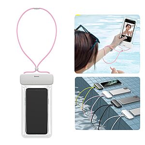 Αδιάβροχη Θήκη Baseus Let's Go 7.2" IPX8 (30μ) - Λευκό/Ροζ